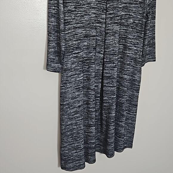 Nina Leonard Marled Gray Black Tunic Swing Dress With Pockets Sz M - Picture 8 of 10